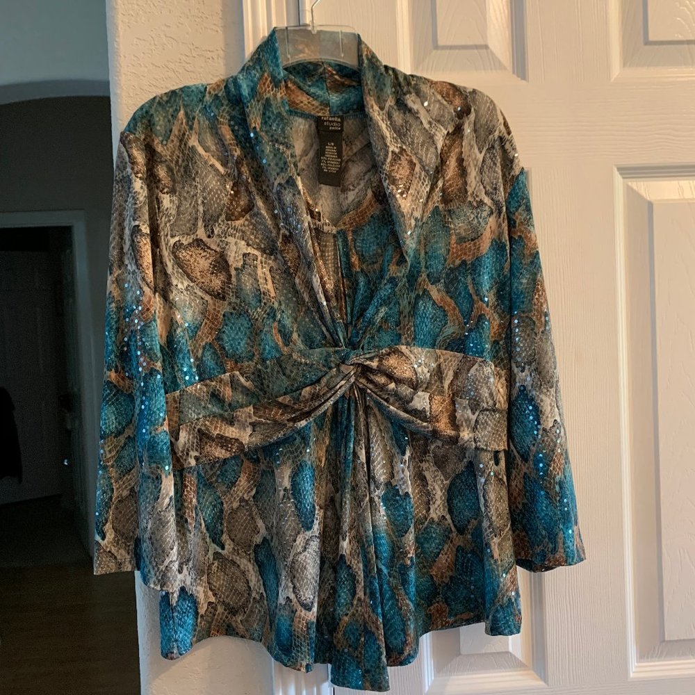 Rafaella Snakeskin Sequin top PL